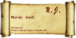 Murár Jenő névjegykártya